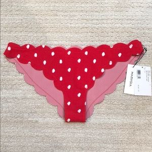 Marysia Antibes red polka dot bikini bottoms small